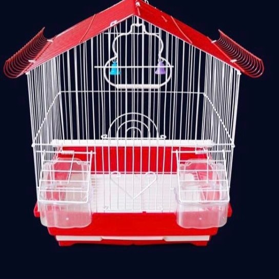Bird cage with house roof